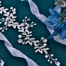 1件奢华欧美风新娘婚纱腰带，手工镶嵌水钻，情人节配饰