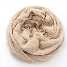 3-delige set zachte, geplooide effen chiffon moslim hijab sjaal voor dames, dagelijkse hoofddoek, abaya hijab