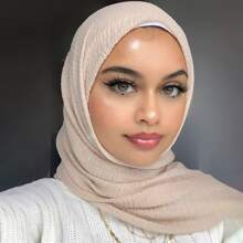 3-delige set zachte, geplooide effen chiffon moslim hijab sjaal voor dames, dagelijkse hoofddoek, abaya hijab