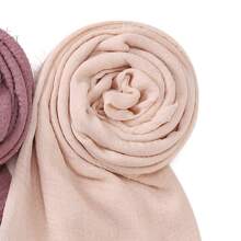 3-delige set zachte, geplooide effen chiffon moslim hijab sjaal voor dames, dagelijkse hoofddoek, abaya hijab