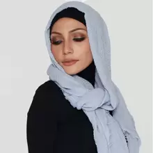3 pièces/set Foulard musulman en mousseline de soie plissé doux et matelassé pour femmes, turban quotidien hijab abaya