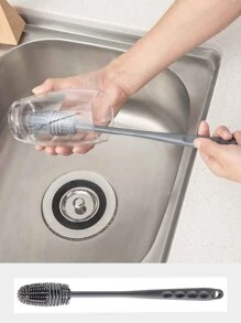 1入組熱塑性橡膠柔軟的刷帶長手柄適用於清潔杯子,瓶子, - 灰色 - 查看 2