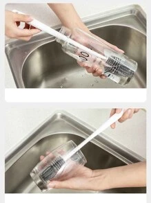 1入組熱塑性橡膠柔軟的刷帶長手柄適用於清潔杯子,瓶子, - 灰色 - 查看 8