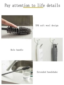 1入組熱塑性橡膠柔軟的刷帶長手柄適用於清潔杯子,瓶子, - 灰色 - 查看 9