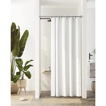 1 thanh lò xo co giãn có thể thu vào dùng cho rèm tắm, rèm cửa sổ, rèm cửa không cần khoan, trang trí phòng tắm tại nhà, trang trí mùa thu, phụ kiện phòng tắm, trở lại trường học - Bạc - Xem 10