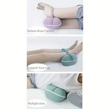 RUIZMAN 1個記憶泡沫腿枕,帶有膝蓋支撐,可緩解坐骨神經痛、背痛、髖痛、關節痛、膝痛,可拆卸並可清洗的孕婦套