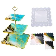 1 Miếng Ba lớp Đồ trang sức Trưng bày Cái mâm Với Khuôn silicon Đối với Làm đồ trang sức , Pha lê Epoxy Nhựa Thủ công mỹ nghệ - Trong sáng - Xem 1