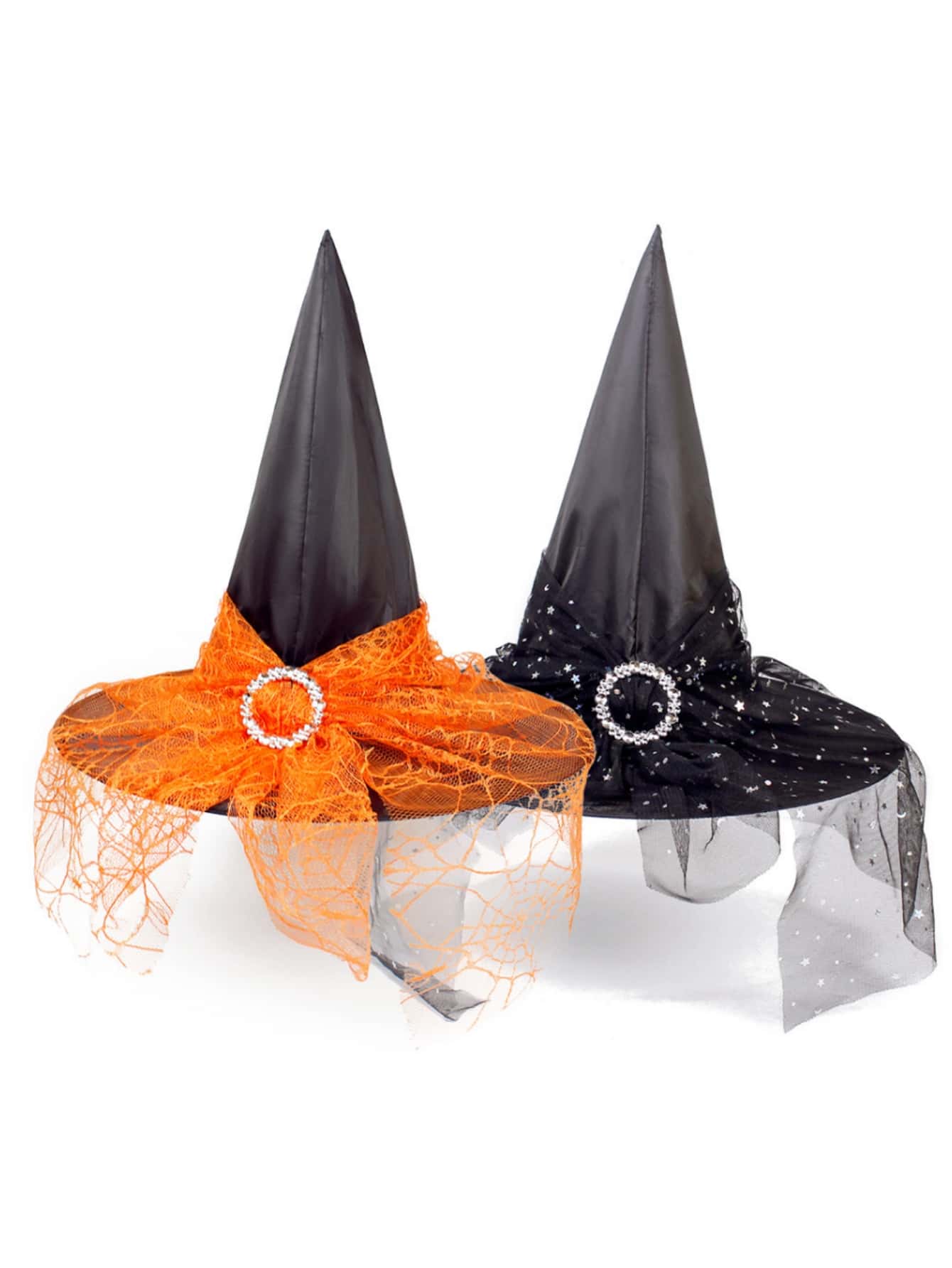 1 bucă pălărie de vrăjitoare pentru adulți, accesoriu pentru costum de petrecere de Halloween, din poliester și plasă