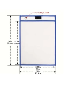 1/2/4/6 件可重复使用干擦口袋、超大尺寸书写和擦拭口袋、透明塑料薄膜保护套、教师学校教室用品返校、返校、学校用品 - 彩色 - 查看 7
