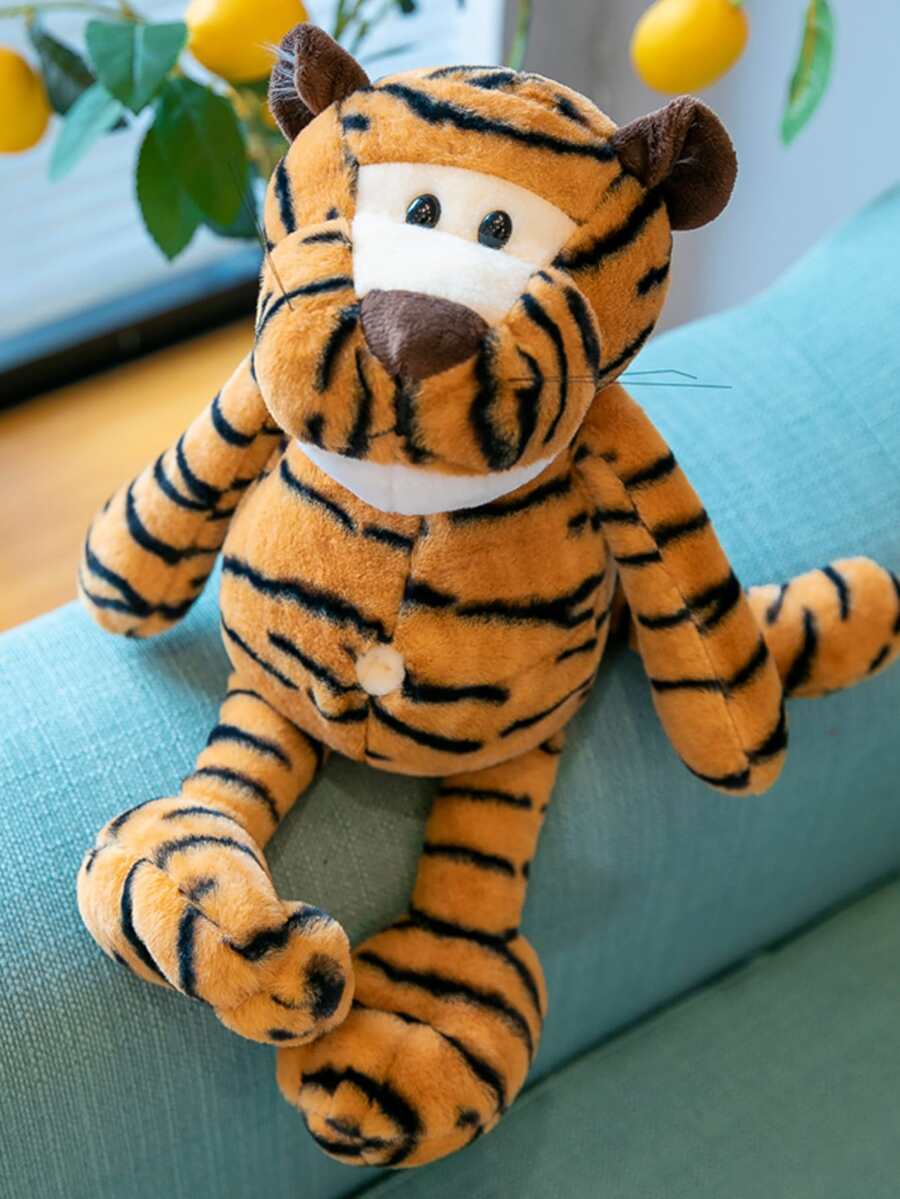 Muñeco de peluche de tigre de piernas largas, muñeco de animal para regalo y decoración de festival - Marrón - Ver 1