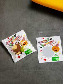 100 piezas Bolsas Halloween caramelo envase - Blanco - Ver 2