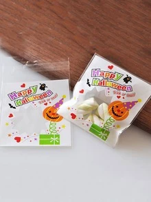 100 piezas Bolsas Halloween caramelo envase - Blanco - Ver 4