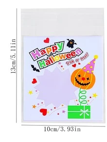100 piezas Bolsas Halloween caramelo envase - Blanco - Ver 5