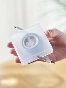 1 Caja Transparente Para El Almacenamiento De Un Único Cable De Datos De Escritorio, Caja De Almacenamiento De Cable De Datos Cuadrada Y Extensible Con Rotación - transparente - Ver 2