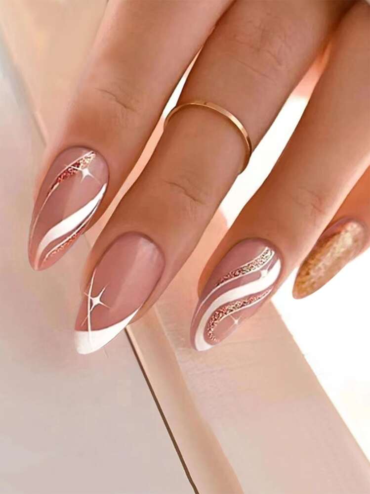 Elegant Almond Shaped Nail Design
