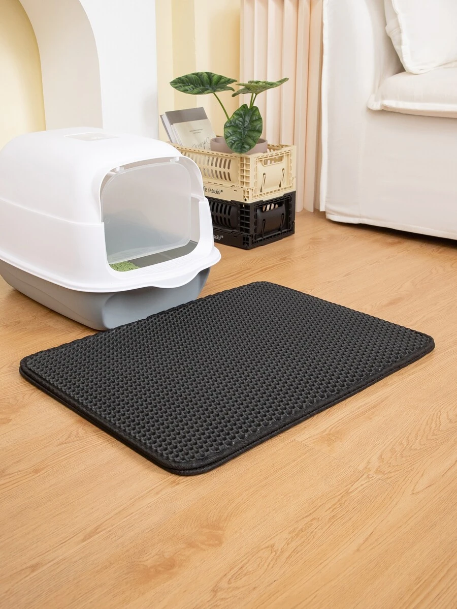 Pet Cat Litter Mat Rectangle - Black