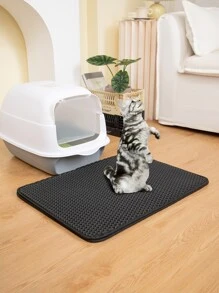Pet Cat Litter Mat Rectangle - Black