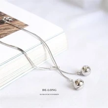 OMID 1件S925纯银材质时尚铃铛双层手链，个性化手饰，适合女性日常佩戴