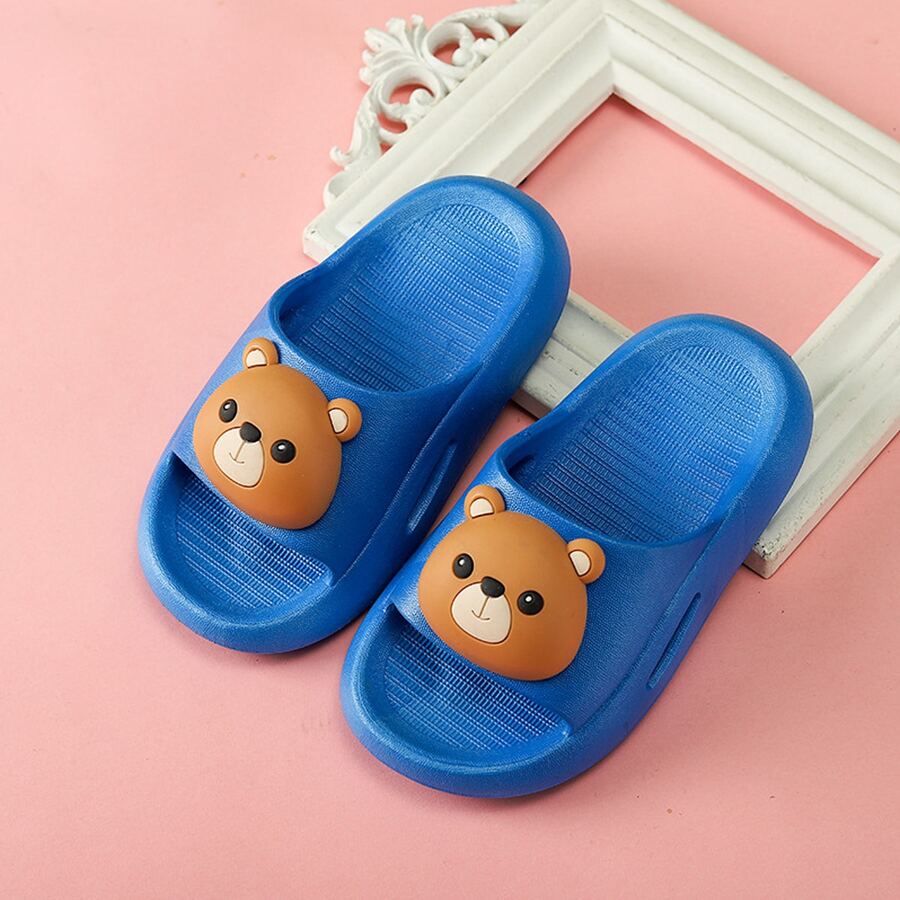 Children's family slippers, with cute cartoon animal slippers - xanh hải quân - Xem 1