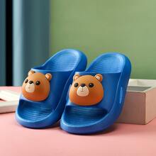 Children's family slippers, with cute cartoon animal slippers - xanh hải quân - Xem 2
