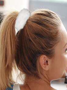 1 件装 绒球发带 毛绒绒发圈 毛茸茸发带 仿兔毛 蓬松弹性发圈 马尾辫发夹 女童 女士 返校发饰