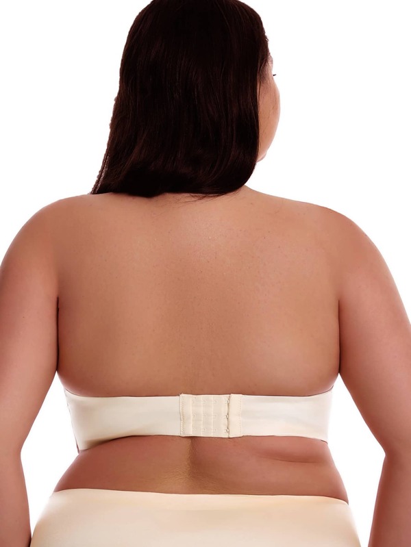 Plus Size Wireless Front Closure Strapless Bra For Big Bust Women, Antisagging And Side Support