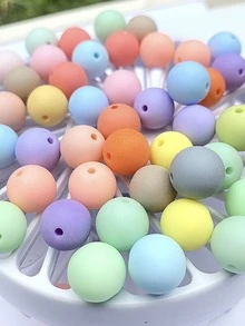50克馬卡龍色彩小馬珠, 10mm霧面有機玻璃珠, Diy手機鏈手工製作必備材料 - 彩色 - 查看 5