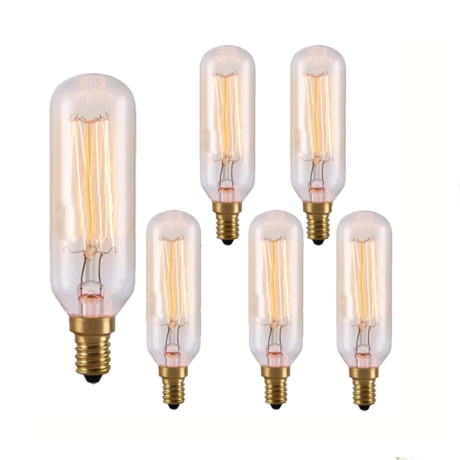 4/6pcs T35 Vintage Edison Incandescent Light Bulbs With E12 Base (40w) - Clear - View 1