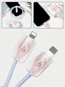 1 套 1.5 米苹果 18W/20W 通用充电线整理套装：绕线器、防弯折线缆保护套、TPU 软壳、固定带（5 件套：保护套 + 1 对翼片 + 绕线器 + 扎带） - 彩色 - 查看 4
