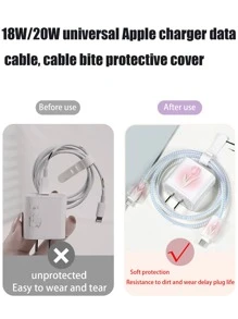 1 套 1.5 米苹果 18W/20W 通用充电线整理套装：绕线器、防弯折线缆保护套、TPU 软壳、固定带（5 件套：保护套 + 1 对翼片 + 绕线器 + 扎带） - 彩色 - 查看 6