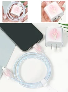 1 套 1.5 米苹果 18W/20W 通用充电线整理套装：绕线器、防弯折线缆保护套、TPU 软壳、固定带（5 件套：保护套 + 1 对翼片 + 绕线器 + 扎带） - 彩色 - 查看 5