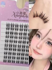 10 排自然浓密假睫毛，宽茎，易于粘贴，睫毛，睫毛，假睫毛