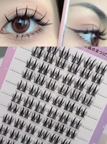 10 排自然浓密假睫毛，宽茎，易于粘贴，睫毛，睫毛，假睫毛