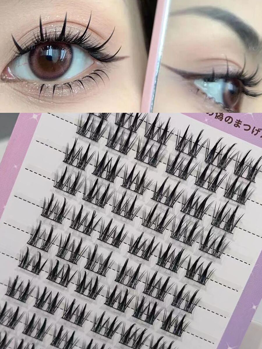 10 排自然浓密假睫毛，宽茎，易于粘贴，睫毛，睫毛，假睫毛