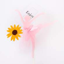 5pcs Pink Ballet Dancer Cake Toppers Ballerina Tutu Dessert Table Birthday Party Decoration Picks - Pink - View 7