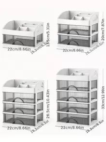 1 Miếng Cài đặt Bảo quản đồ trang điểm Hộp , Nhiều lớp Kiểu-Ngăn kéo
 Văn phòng phẩm Và Nhỏ bé Hộp đựng Tủ - Trong sáng - Xem 11