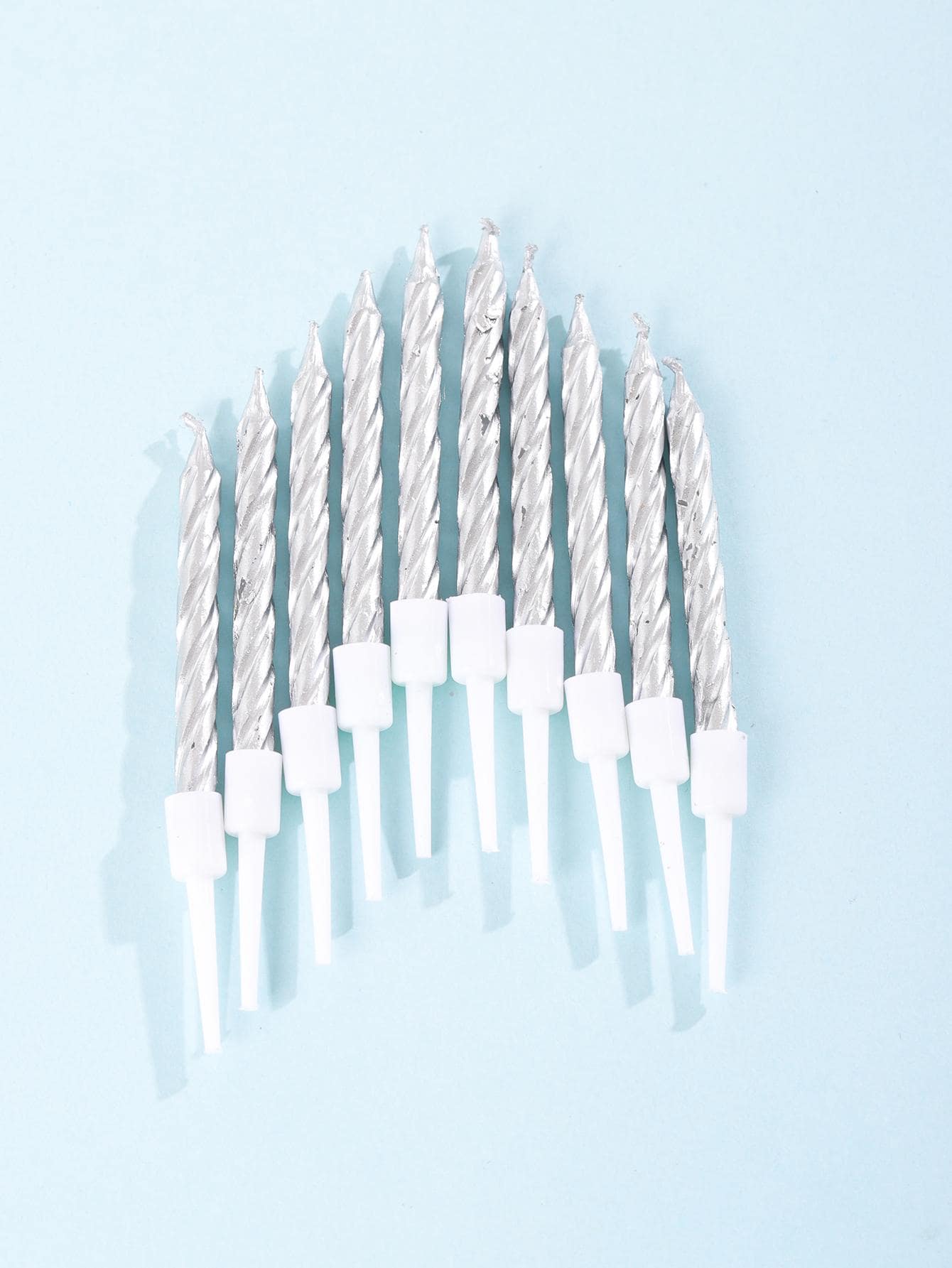 10pcs Golden Twist Candles For Birthday Party, Holiday Celebration