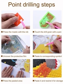 1 Pieza Pintura De Diamante Completa 5d De Búho Para Decoración De La Sala De Estar, Estudio Y Dormitorio. 40 * 30 Cm, Sin Marco. Hágalo Usted Mismo Con Herramientas De Llenado, Diamantes De Cristal, Lienzo Y Bolígrafo. - Marrón - Ver 5