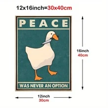 FajerminArt 1 件动物墙画鹅和平从来都不是一个选择：用这张复古印刷海报给你的家增添一些乐趣 - 彩色 - 查看 3