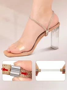 2件装高跟鞋可拆卸鞋带，适用于高跟鞋带，脚踝带，女式鞋带，防松脱鞋带配件，用于固定松动的高跟鞋 - 玫瑰金 - 查看 6