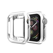 1入組TPU手錶保護殼，方孔設計，適用於Apple Watch系列8/7/6/5/4/Se/3/2/1，鍍金半覆蓋式保護殼（只售殼體） - 銀色 - 查看 2