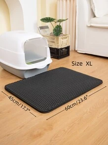 Pet Cat Litter Mat Rectangle - Black