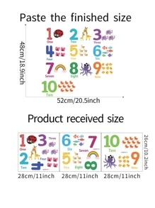 1 套卡通小动物主题数字墙贴，贴纸，墙贴花，乙烯基贴花用于家居装饰，春季装饰品让您的家焕然一新，拉玛装饰贴纸礼物生日毕业 - 彩色 - 查看 6