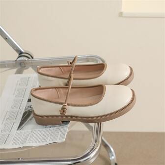 Vintage French Mary Jane Shoes For Women, Summer/spring/autumn 2023 New Collection, Soft Bottom Loafers, Made Of Pu Leather