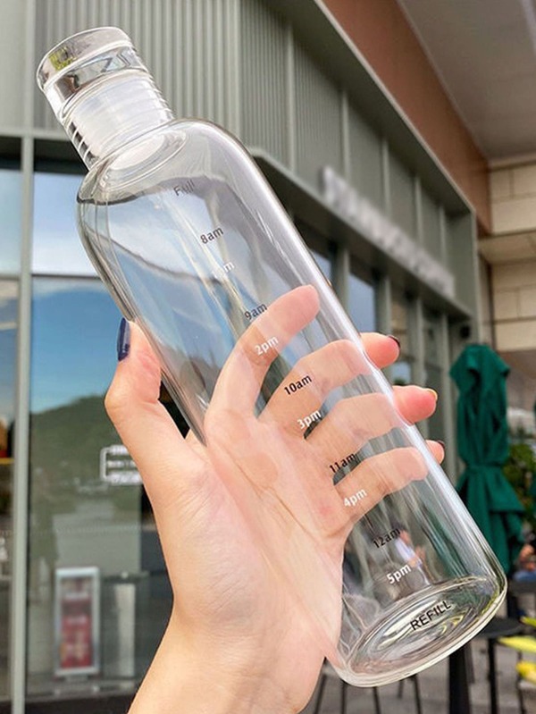 16.9oz Time Scale Transparent Antileakage Cup Portable Plastic Water