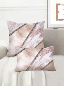 1pc Pink And Gold Pillowcase - Multicolor - View 2