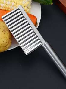 1入組不銹鋼廚房工具褶皺紋理切刀適用於土豆
