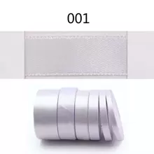 1Roll 25Yard/Lot Solid Color Satin Ribbon Fabric Silk Embellish Ribbon Perfect for Crafts, Hair Bows Gift Wrapping  For Each Festival (001 white color) - White - View 1