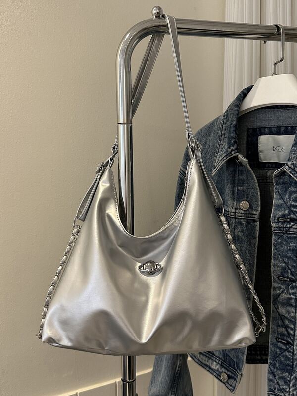 Korean Fashion Chain Strap Underarm Bag For Women 2024 New Large Capacity Multi-Function Shoulder Bag