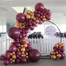 Kit de guirnalda de arco de globos burdeos, 154 piezas de globos burdeos, granate, blancos y dorados metálicos para decoración de fiestas de graduación, bodas, San Valentín, aniversarios, despedidas de soltera y baby shower - Multicolor - Ver 7